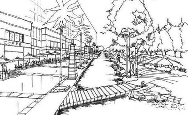 素描风景画